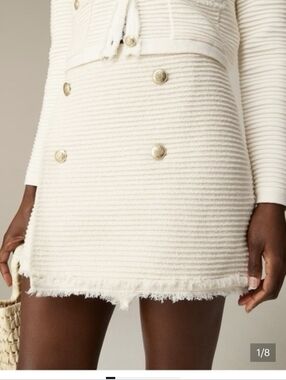 J. Crew Faux- Wrap Sweater Skirt In Fine Bouclé Small Ivory Pull On